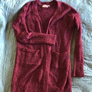 Rd style burgundy cardigan w pockets stitch fix